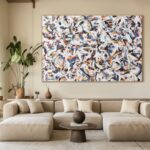 Original Large Colorful Abstract Art on Canvas #TC 140 - Image 4