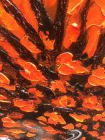 Orange Brown Explosive Hair Abstract Portrait Painting, Modern Art Wall Art #TB 044 - Image 8