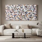 Original Large Colorful Abstract Art on Canvas #TC 140 - Image 2