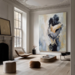 Abstract Couple Embrace Painting | Large Vertical Romantic Wall Art #ZZ 190 - Image 4