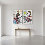 Snoopy Flying Ace Graffiti Oil Painting - 2 Piece Canvas Wall Art #SS 057 - Image 8