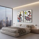 Snoopy Flying Ace Graffiti Oil Painting - 2 Piece Canvas Wall Art #SS 057 - Image 10