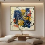Colorful Abstract Expressionist Canvas Art | Modern Living Room Decor #AA 527 - Image 2