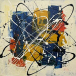 Colorful Abstract Expressionist Canvas Art | Modern Living Room Decor #AA 527