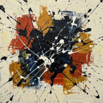 Explosive Abstract Expressionist Canvas | Modern Living Room Art #AA 528