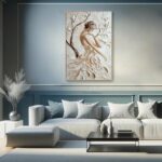 3D Textured Female Portrait - Modern Art Decor #TB 008 - Image 6